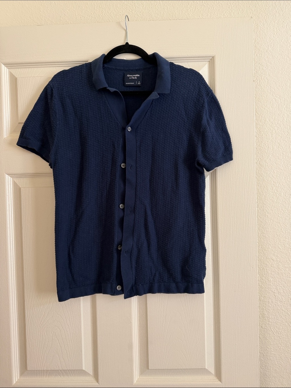 Abercrombie & Fitch Navy Short-Sleeve Button Down Shirt